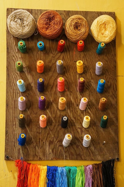 assorted embroidery kits on table